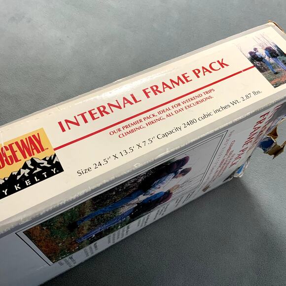 RIDGEWAY by Kelty Hiking Travel Internal Backpack Burgundy Green Up to 48" Waist - Picture 15 of 16